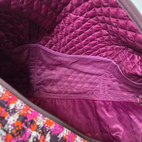 Vera Bradley Large Houndstooth Quilted Tweed Duffle Bag - Picture 7 of 13